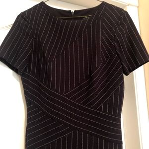 Navy striped Tahari dress, Size 4